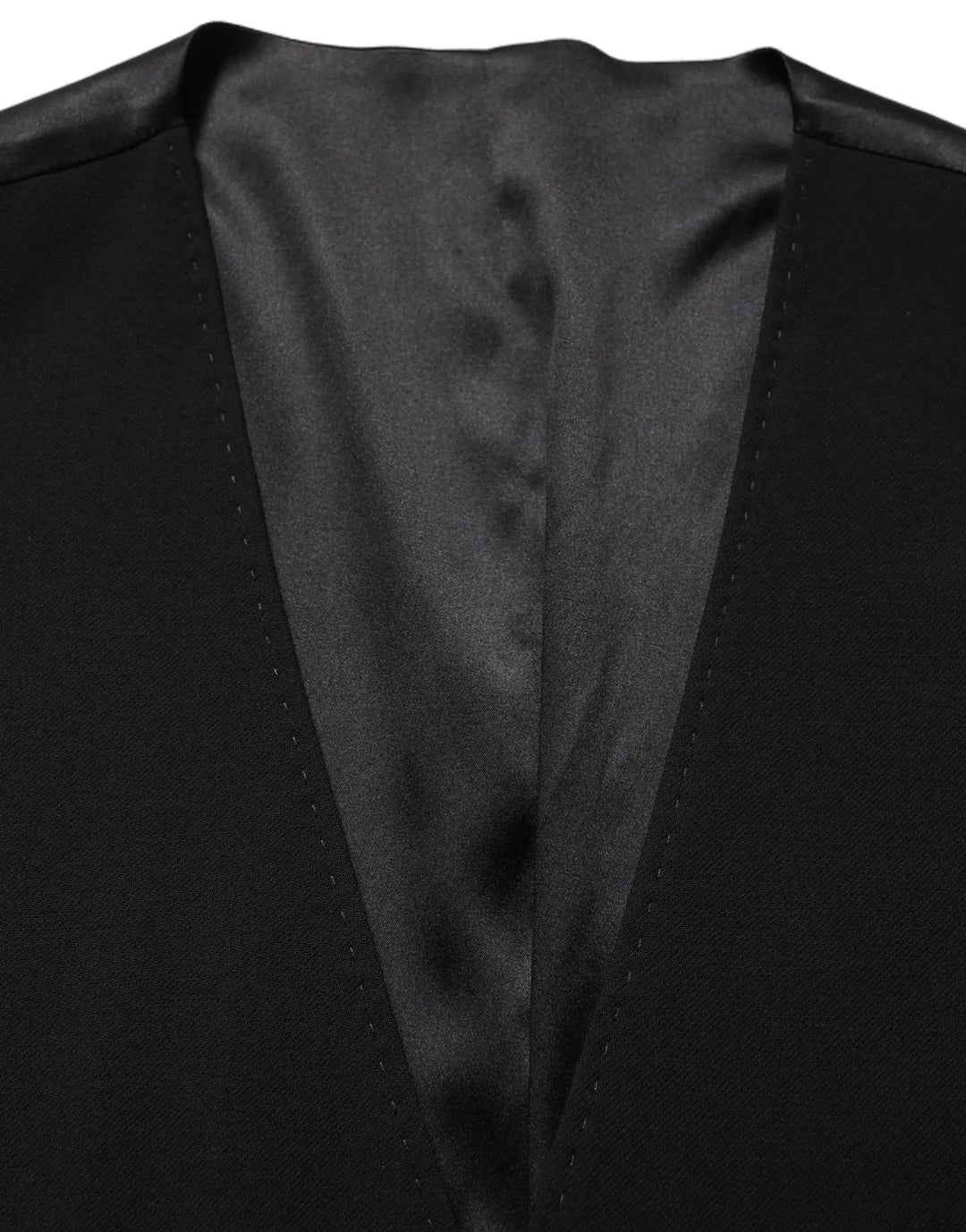 Dolce &amp; Gabbana Sample Sale | Dolce &amp; Gabbana Black Wool Single Breasted Waistcoat Vest - | Designer outlet