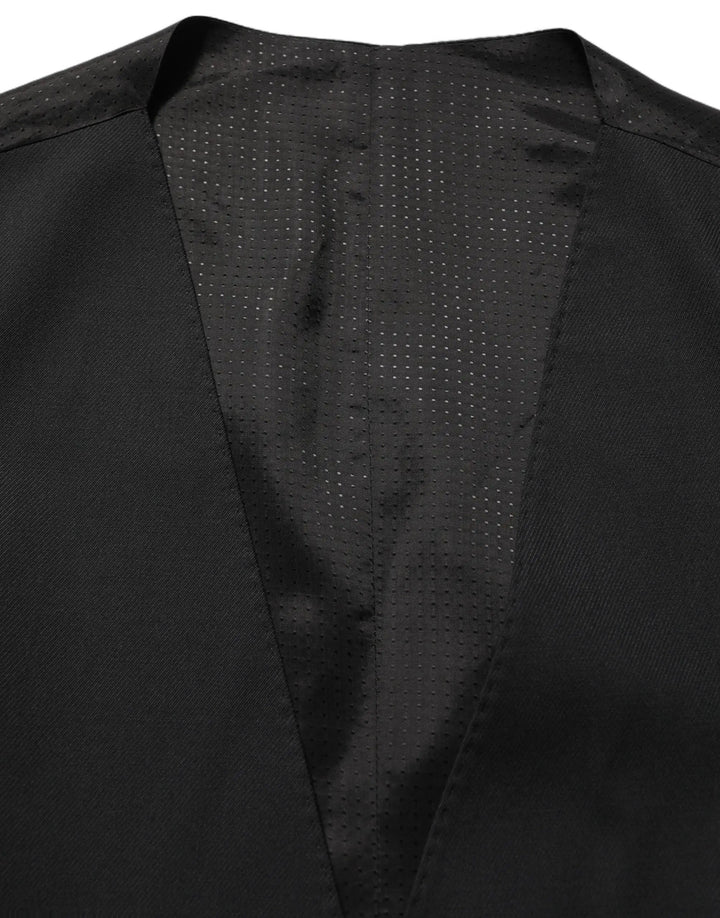 Dolce &amp; Gabbana Sample Sale | Dolce &amp; Gabbana Black Single Breasted Men Waistcoat Vest - | Designer outlet