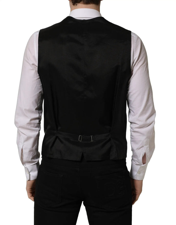 Dolce &amp; Gabbana Sample Sale | Dolce &amp; Gabbana Black Single Breasted Men Waistcoat Vest - | Designer outlet
