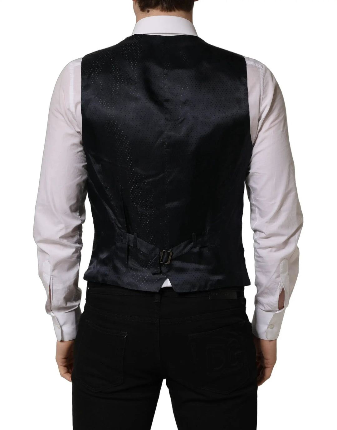 Dolce &amp; Gabbana Sample Sale | Dolce &amp; Gabbana Black Wool Single Breasted Waistcoat Vest - | Designer outlet