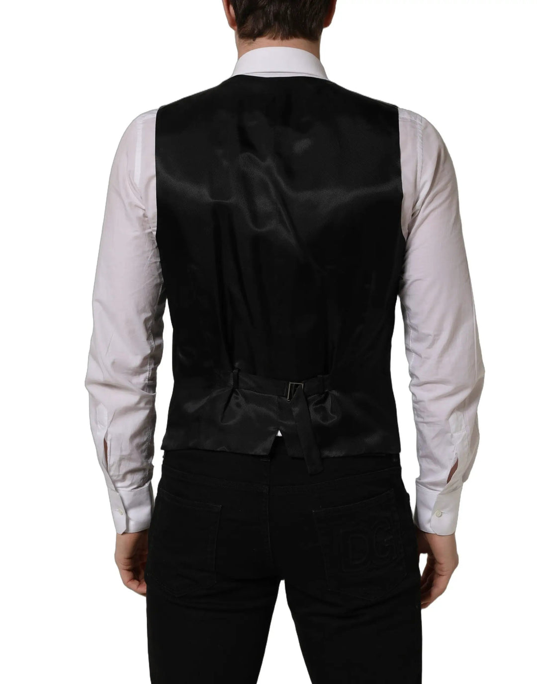 Dolce &amp; Gabbana Sample Sale | Dolce &amp; Gabbana Black Wool Single Breasted Waistcoat Vest - | Designer outlet
