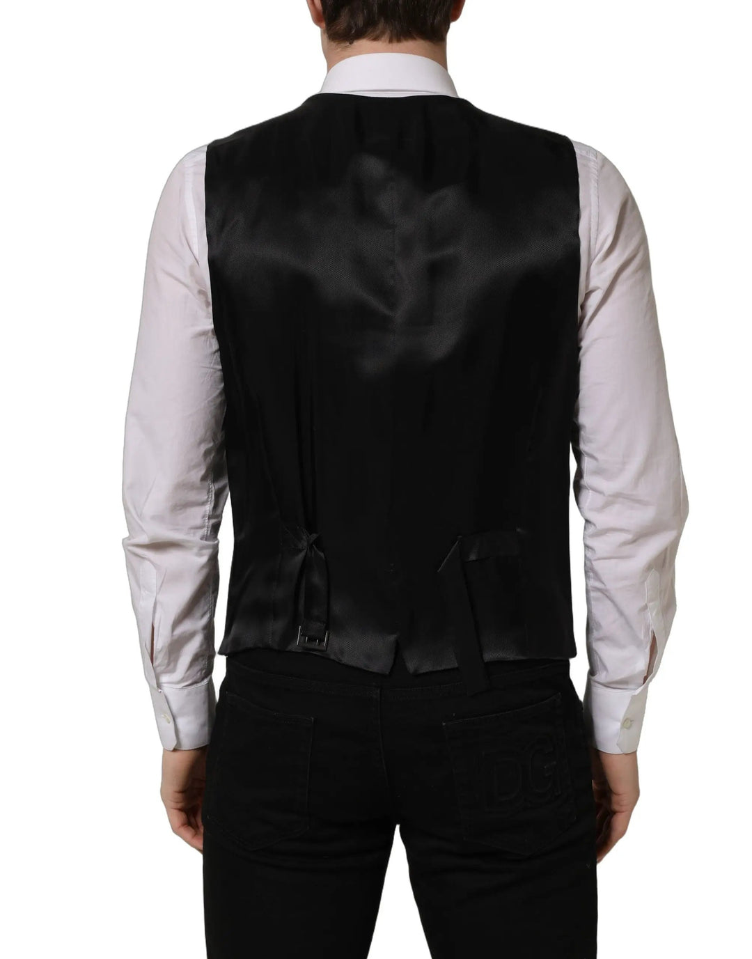 Dolce &amp; Gabbana Sample Sale | Dolce &amp; Gabbana Black Wool Single Breasted Waistcoat Vest - | Designer outlet