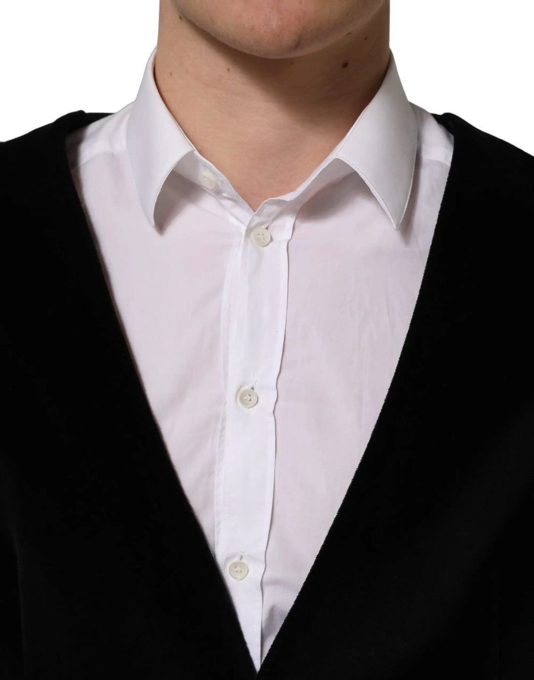 Dolce &amp; Gabbana Sample Sale | Dolce &amp; Gabbana Black Cotton SingleBreasted Waistcoat Vest - | Designer outlet