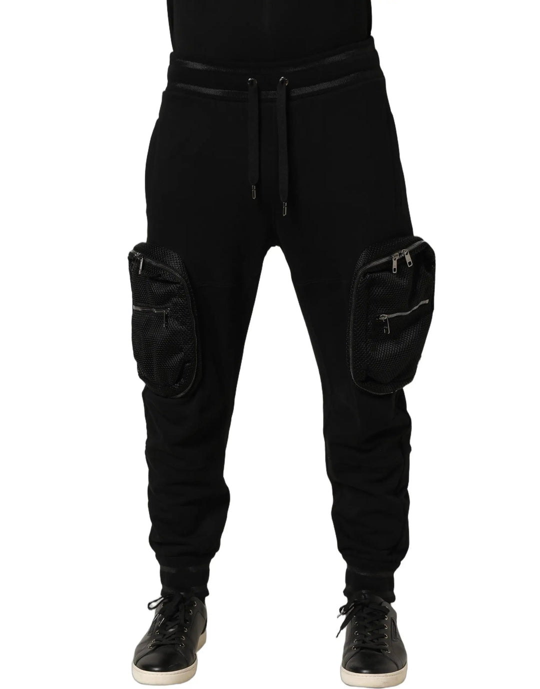 Dolce & Gabbana Sample Sale | Dolce & Gabbana Black Mid Waist Cargo Jogger Sweatpants Pants - | Designer outlet