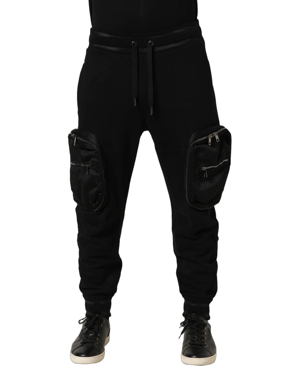 Dolce & Gabbana Sample Sale | Dolce & Gabbana Black Mid Waist Cargo Jogger Sweatpants Pants - | Designer outlet