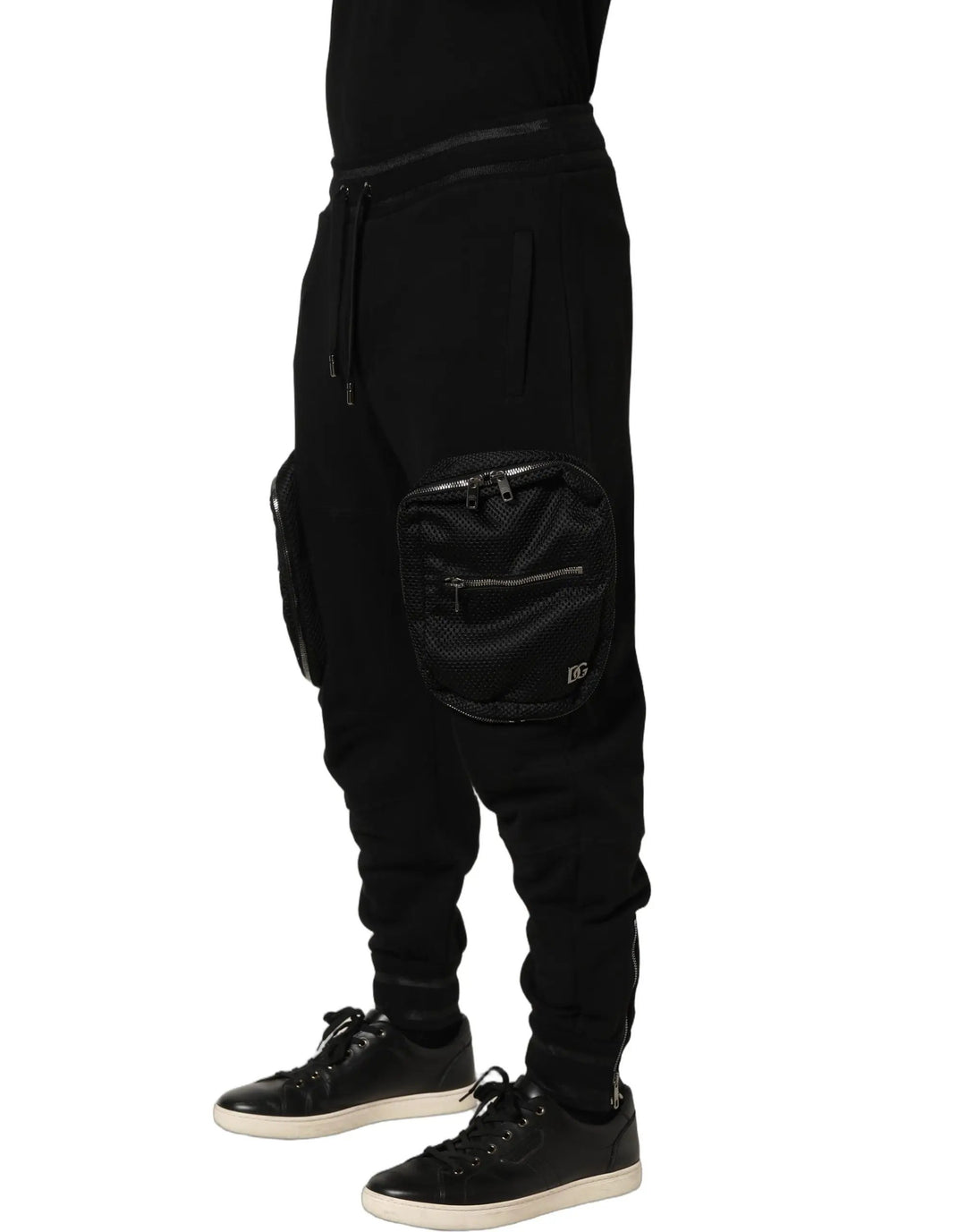 Dolce &amp; Gabbana Sample Sale | Dolce &amp; Gabbana Black Mid Waist Cargo Jogger Sweatpants Pants - | Designer outlet