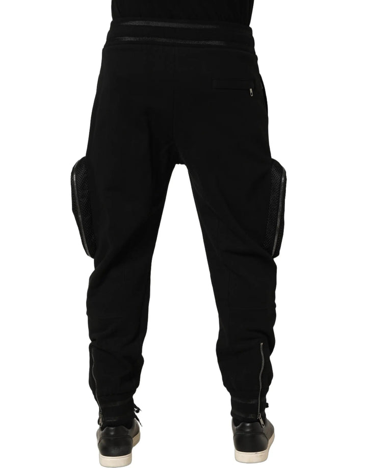 Dolce &amp; Gabbana Sample Sale | Dolce &amp; Gabbana Black Mid Waist Cargo Jogger Sweatpants Pants - | Designer outlet