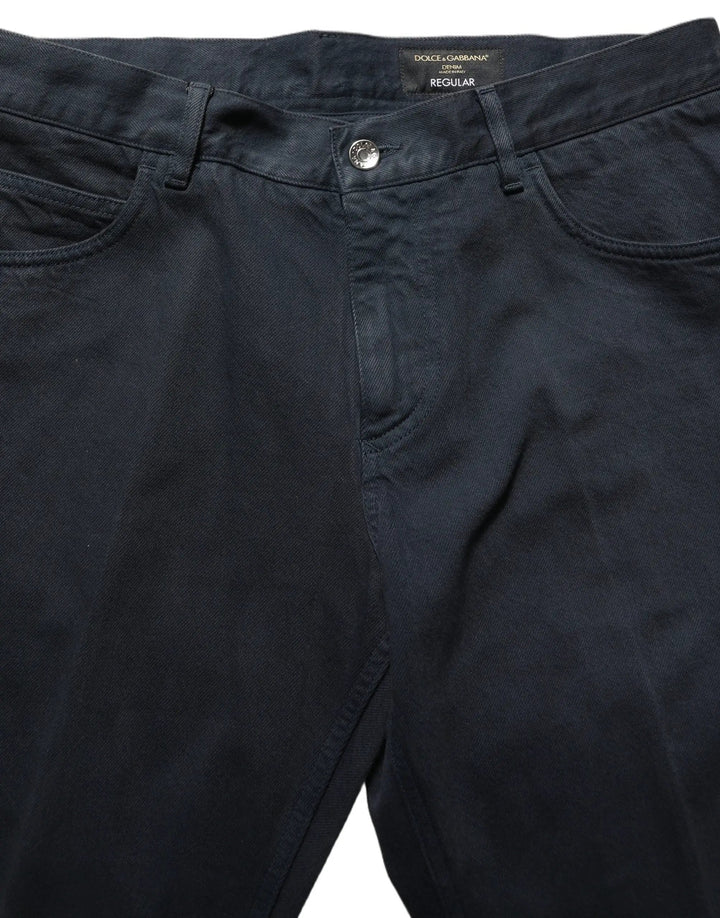 Dolce &amp; Gabbana Sample Sale | Dolce &amp; Gabbana Black Cotton Mid Waist Skinny Men Denim Jeans - | Designer outlet