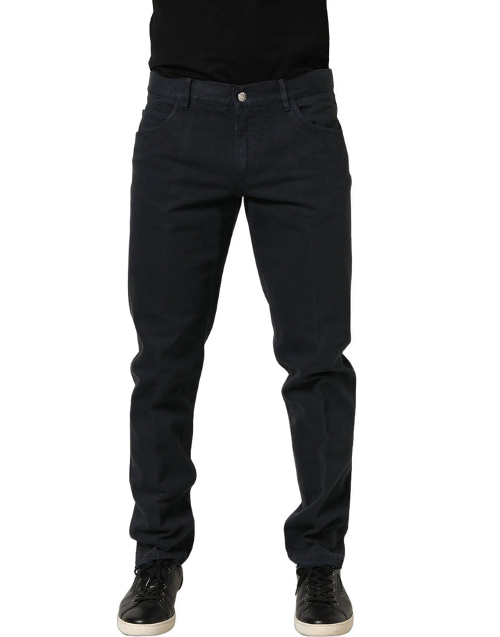 Dolce &amp; Gabbana Sample Sale | Dolce &amp; Gabbana Black Cotton Mid Waist Skinny Men Denim Jeans - | Designer outlet