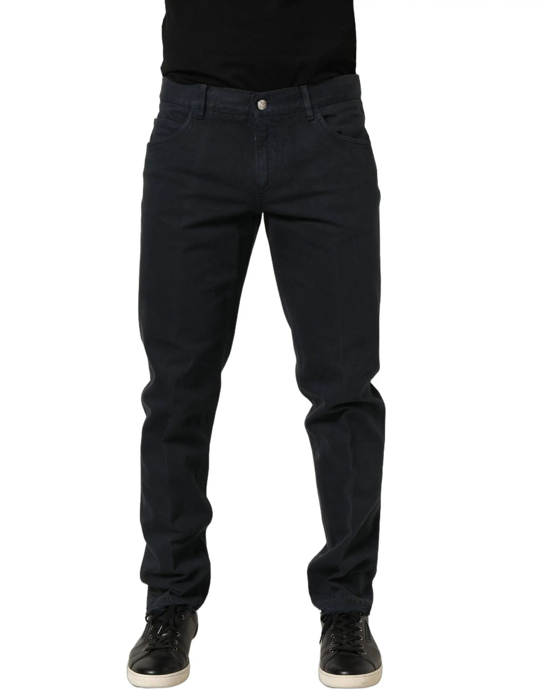Dolce &amp; Gabbana Sample Sale | Dolce &amp; Gabbana Black Cotton Mid Waist Skinny Men Denim Jeans - | Designer outlet