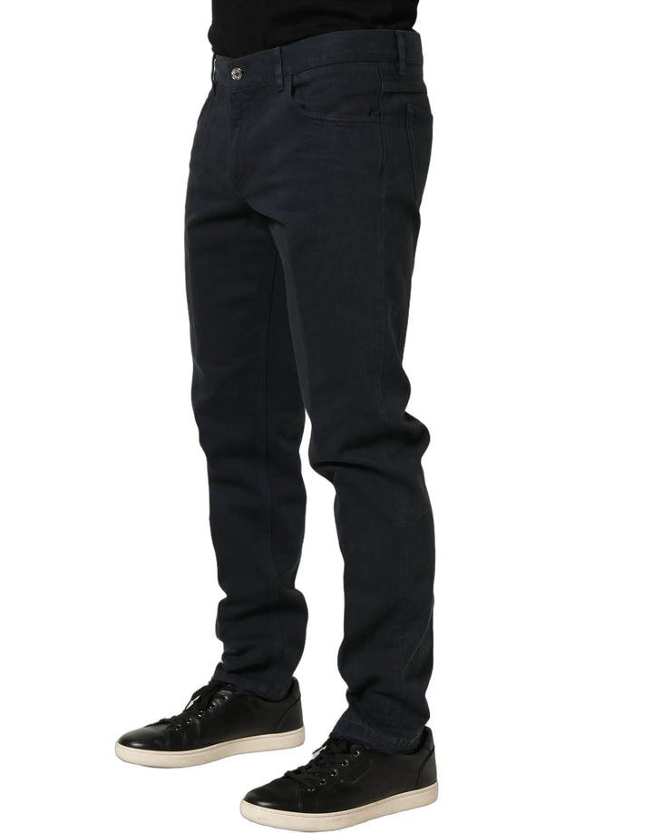 Dolce &amp; Gabbana Sample Sale | Dolce &amp; Gabbana Black Cotton Mid Waist Skinny Men Denim Jeans - | Designer outlet