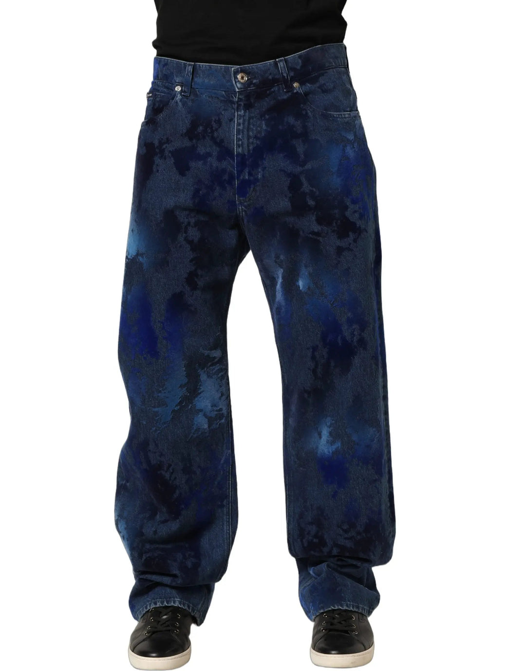 Dolce & Gabbana Sample Sale | Dolce & Gabbana Blue Tie Dye Cotton Men Straight Denim Jeans - | Designer outlet