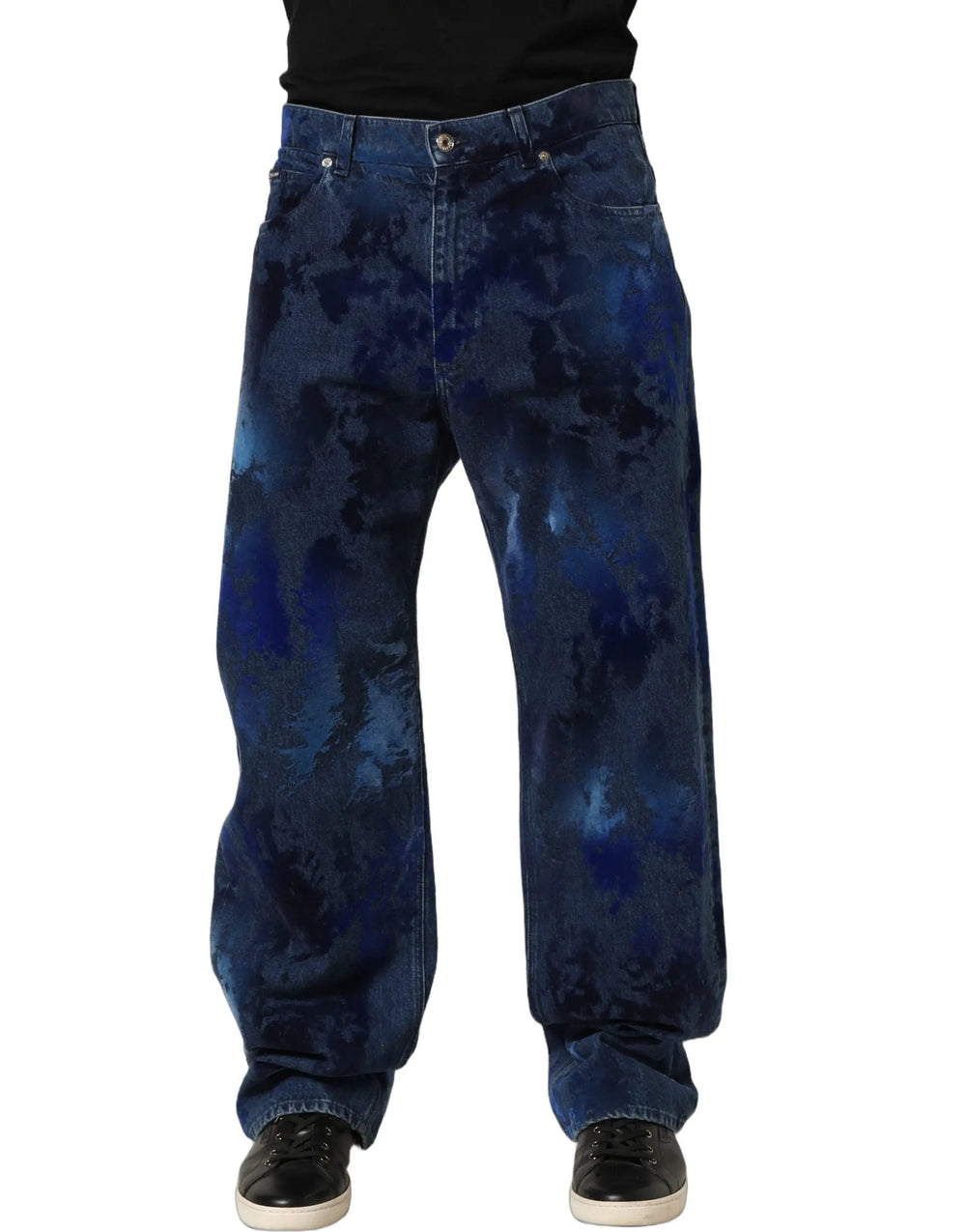 Dolce & Gabbana Sample Sale | Dolce & Gabbana Blue Tie Dye Cotton Men Straight Denim Jeans - | Designer outlet