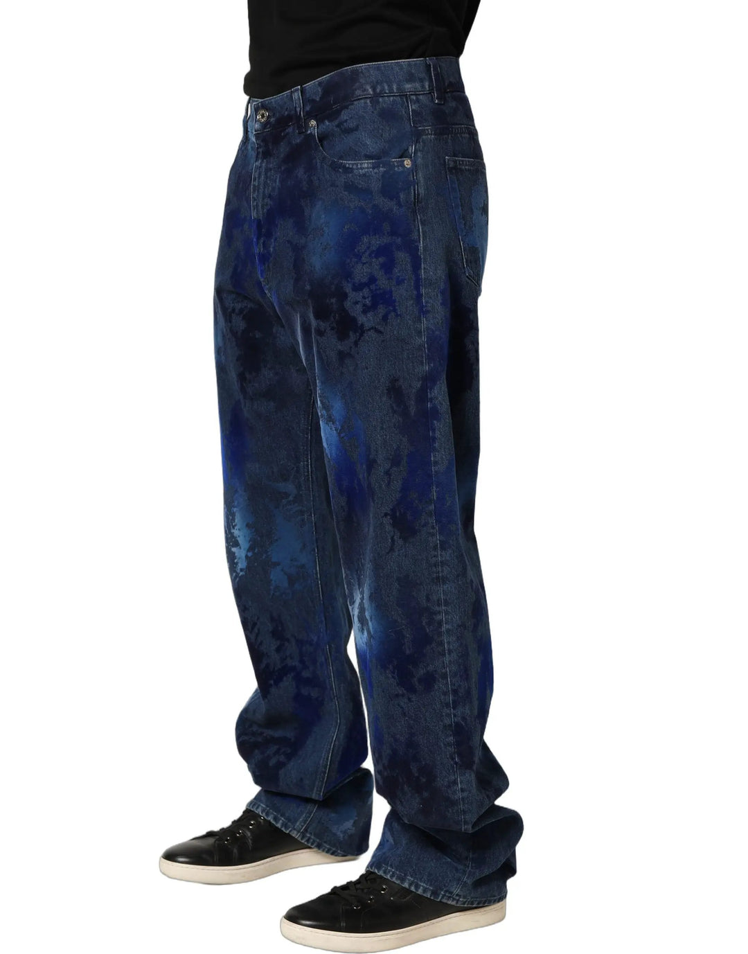 Dolce &amp; Gabbana Sample Sale | Dolce &amp; Gabbana Blue Tie Dye Cotton Men Straight Denim Jeans - | Designer outlet