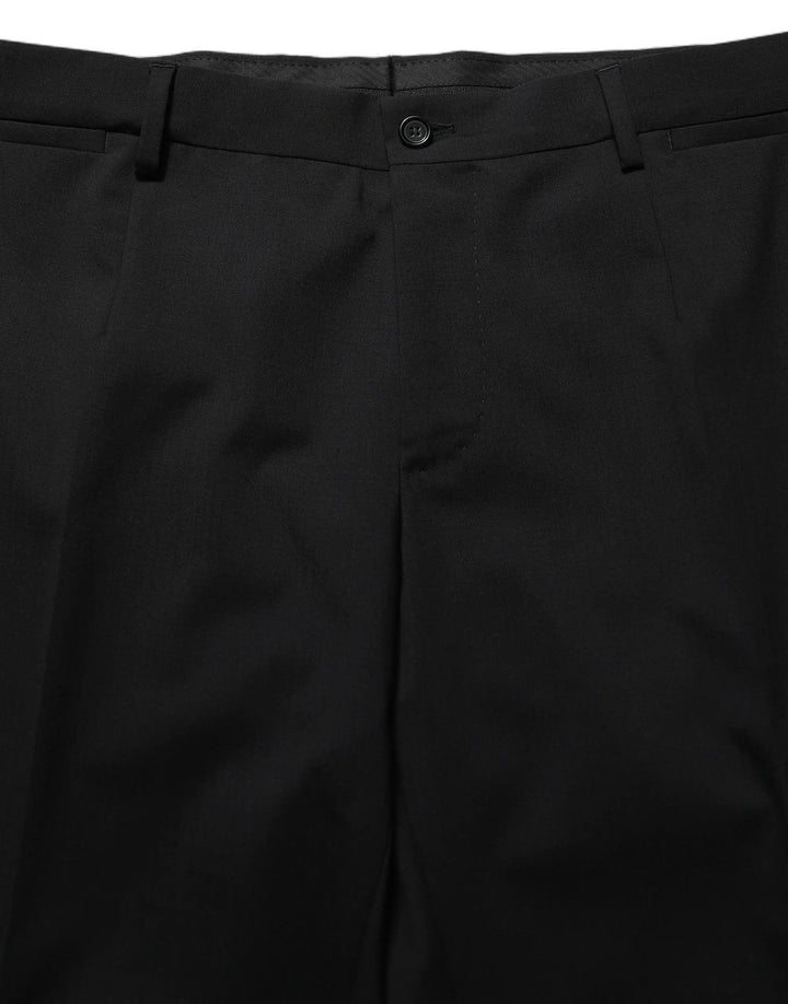 Dolce &amp; Gabbana Black Wool Slim Fit Formal 3 Piece Men Suit
