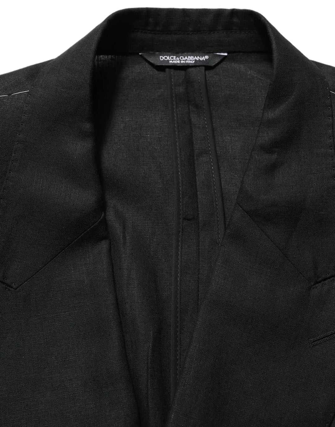 Dolce &amp; Gabbana Sample Sale | Dolce &amp; Gabbana Black Linen Slim Fit Formal 2 Piece Suit - | Designer outlet