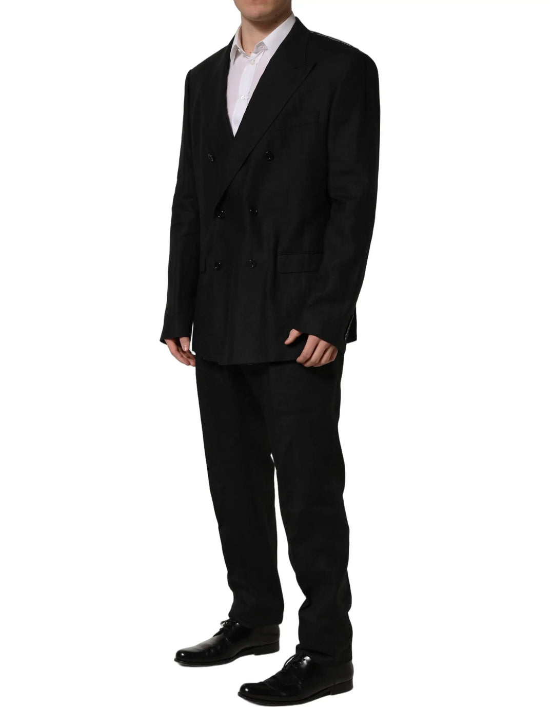 Dolce &amp; Gabbana Sample Sale | Dolce &amp; Gabbana Black Linen Slim Fit Formal 2 Piece Suit - | Designer outlet