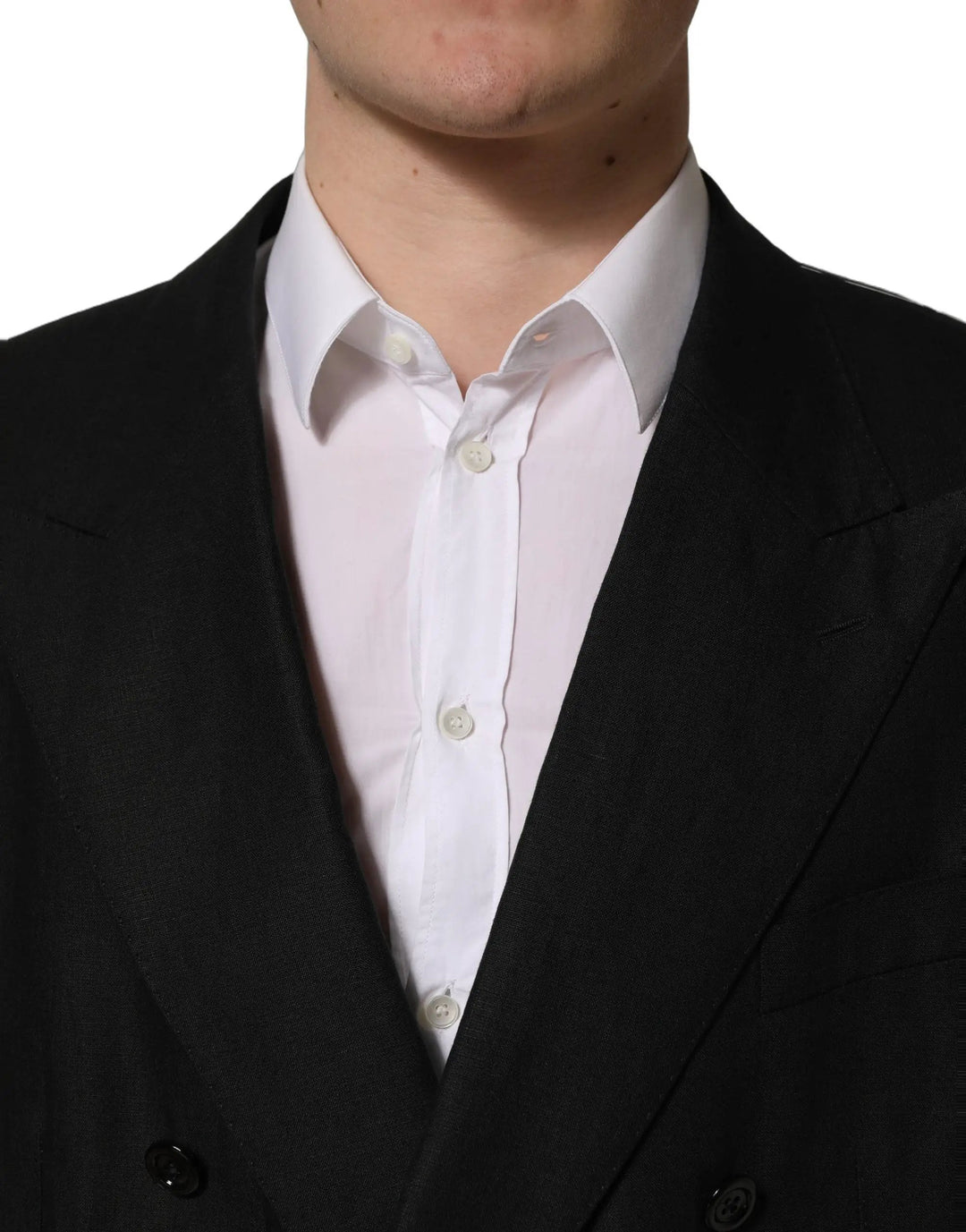 Dolce &amp; Gabbana Sample Sale | Dolce &amp; Gabbana Black Linen Slim Fit Formal 2 Piece Suit - | Designer outlet