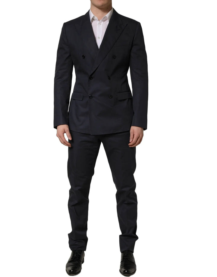 Dolce &amp; Gabbana Sample Sale | Dolce &amp; Gabbana Blue Cotton Slim Fit Formal 2 Piece Men Suit - | Designer outlet