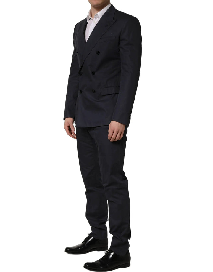Dolce &amp; Gabbana Sample Sale | Dolce &amp; Gabbana Blue Cotton Slim Fit Formal 2 Piece Men Suit - | Designer outlet