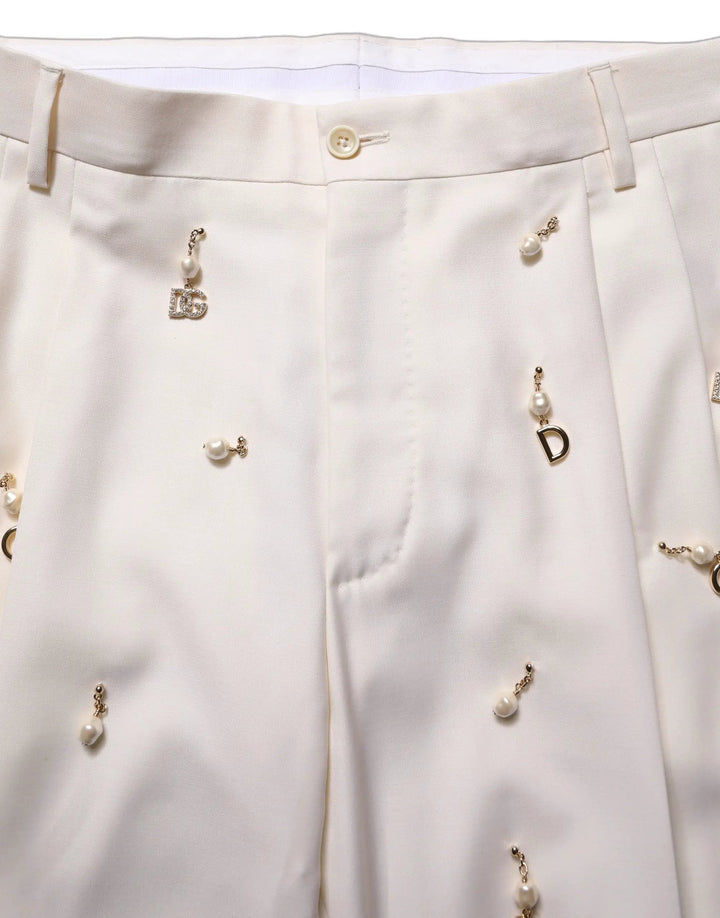 Dolce &amp; Gabbana Sample Sale | Dolce &amp; Gabbana White Wool Slim Fit Formal 2 Piece Men Suit - | Designer outlet