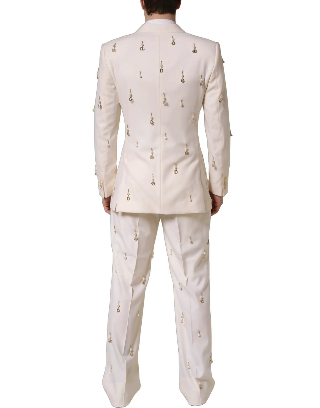 Dolce &amp; Gabbana Sample Sale | Dolce &amp; Gabbana White Wool Slim Fit Formal 2 Piece Men Suit - | Designer outlet