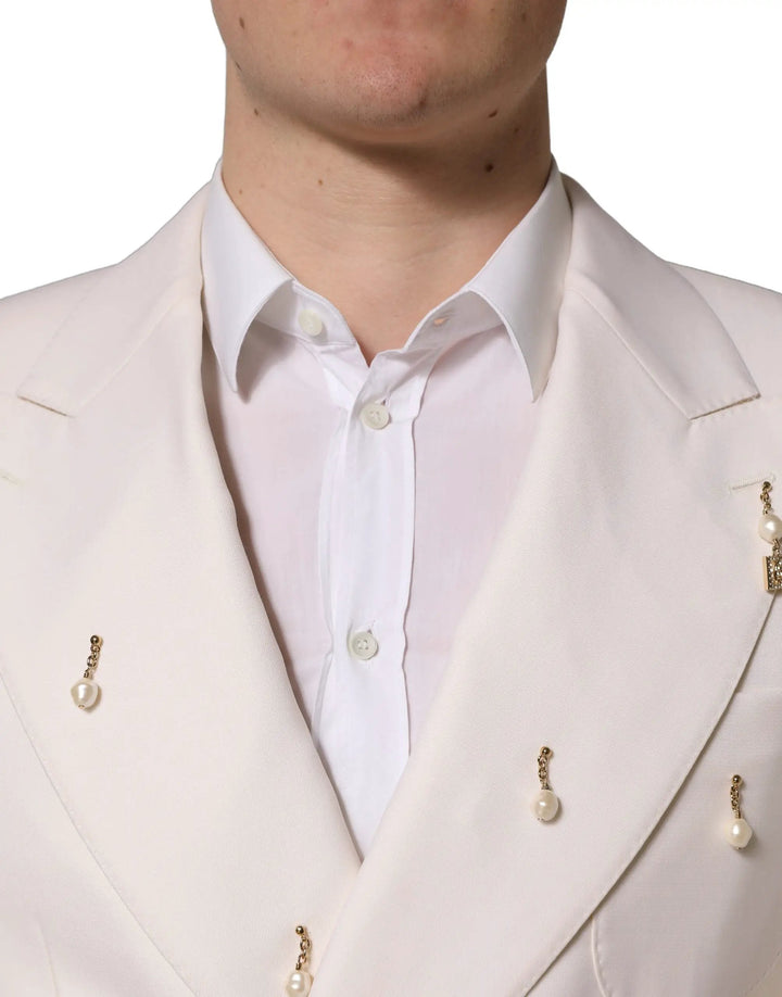 Dolce &amp; Gabbana Sample Sale | Dolce &amp; Gabbana White Wool Slim Fit Formal 2 Piece Men Suit - | Designer outlet