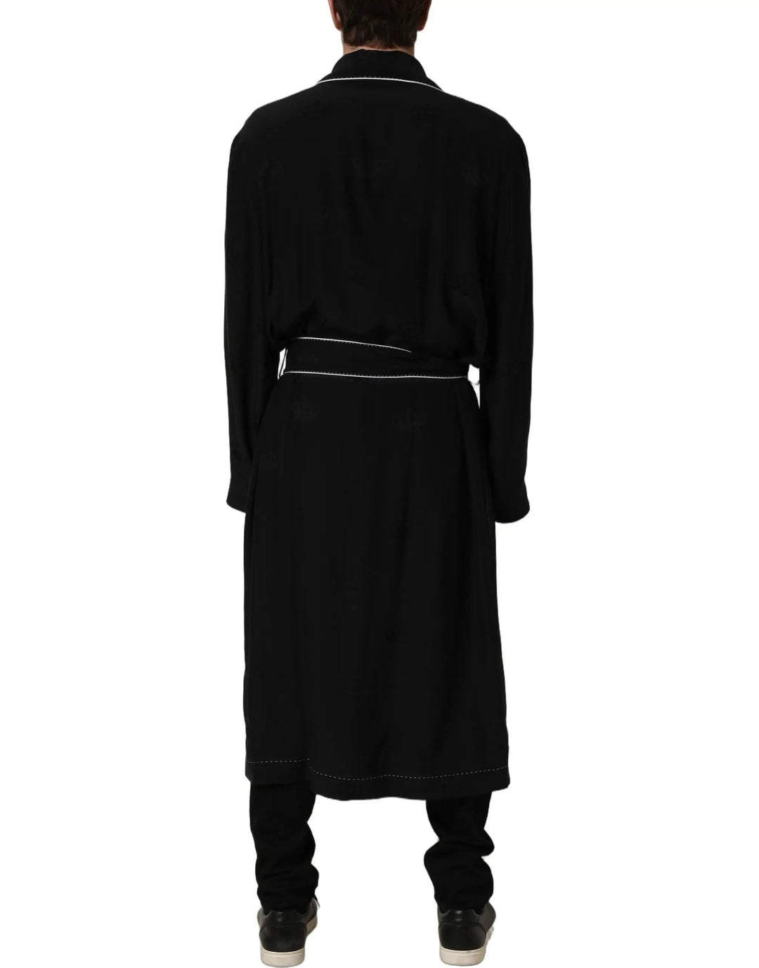 Dolce &amp; Gabbana Sample Sale | Dolce &amp; Gabbana Black 100% Silk Robe Men Wrap Coat Jacket - | Designer outlet