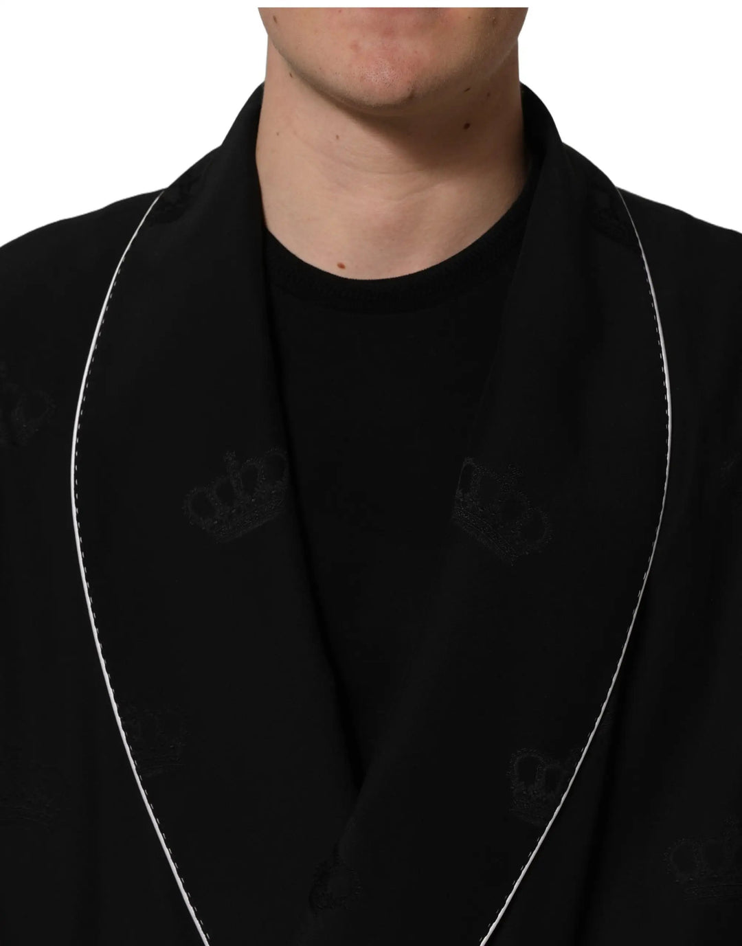 Dolce &amp; Gabbana Sample Sale | Dolce &amp; Gabbana Black 100% Silk Robe Men Wrap Coat Jacket - | Designer outlet