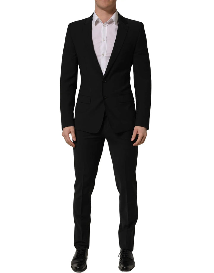 Dolce &amp; Gabbana Sample Sale | Dolce &amp; Gabbana Black Wool Slim Fit Formal 2 Piece Men Suit - | Designer outlet