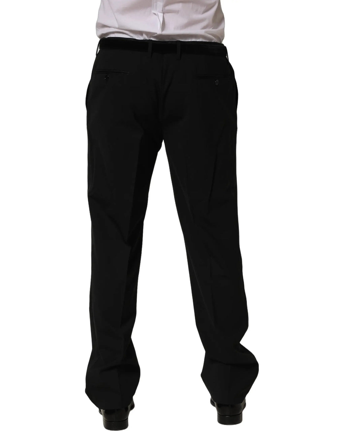 Dolce &amp; Gabbana Sample Sale | Dolce &amp; Gabbana Black Wool Tapered Leg Dress Trouser Pants - | Designer outlet