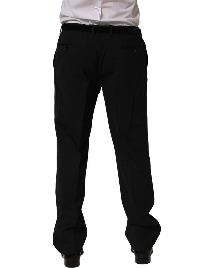 Dolce &amp; Gabbana Sample Sale | Dolce &amp; Gabbana Black Wool Tapered Leg Dress Trouser Pants - | Designer outlet