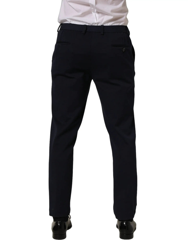 Dolce &amp; Gabbana Sample Sale | Dolce &amp; Gabbana Black Cotton Tapered Leg Dress Trouser Pants - | Designer outlet