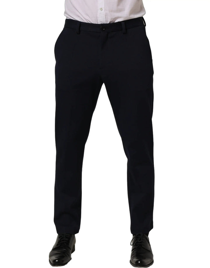 Dolce &amp; Gabbana Sample Sale | Dolce &amp; Gabbana Black Cotton Tapered Leg Dress Trouser Pants - | Designer outlet