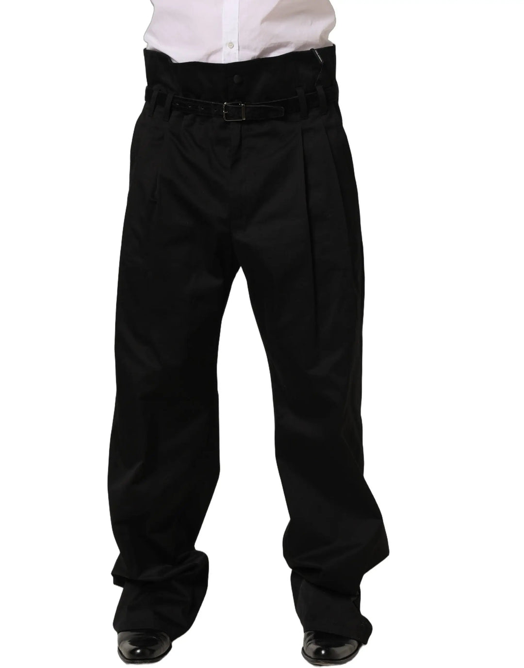 Dolce & Gabbana Sample Sale | Dolce & Gabbana Black Cotton Straight Leg DressTrouser Pants - | Designer outlet