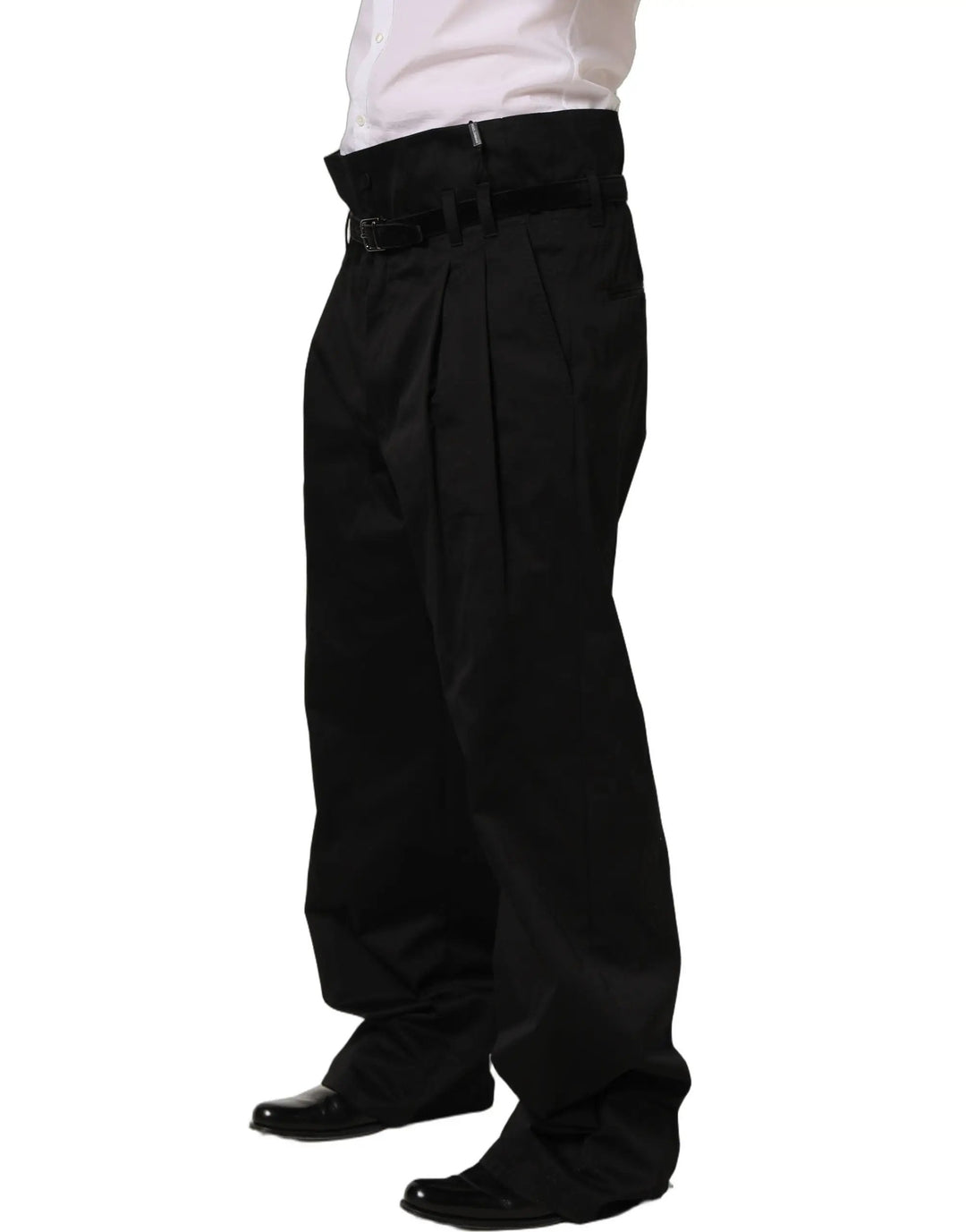Dolce &amp; Gabbana Sample Sale | Dolce &amp; Gabbana Black Cotton Straight Leg DressTrouser Pants - | Designer outlet