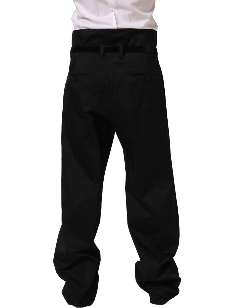 Dolce & Gabbana Sample Sale | Dolce & Gabbana Black Cotton Straight Leg DressTrouser Pants - | Designer outlet