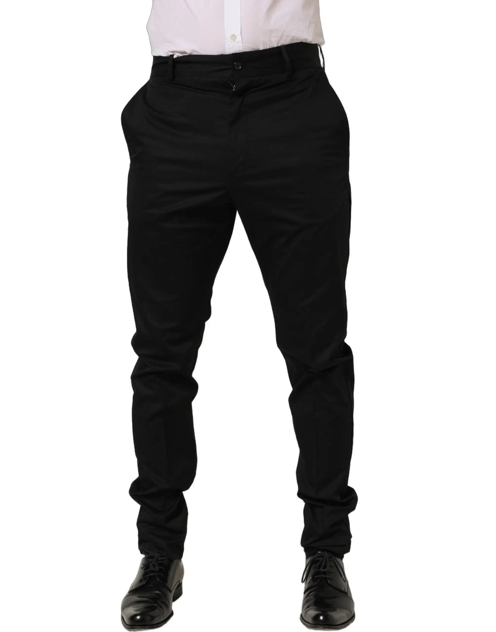 Dolce & Gabbana Sample Sale | Dolce & Gabbana Black Cotton Tapered Leg Dress Trouser Pants - | Designer outlet