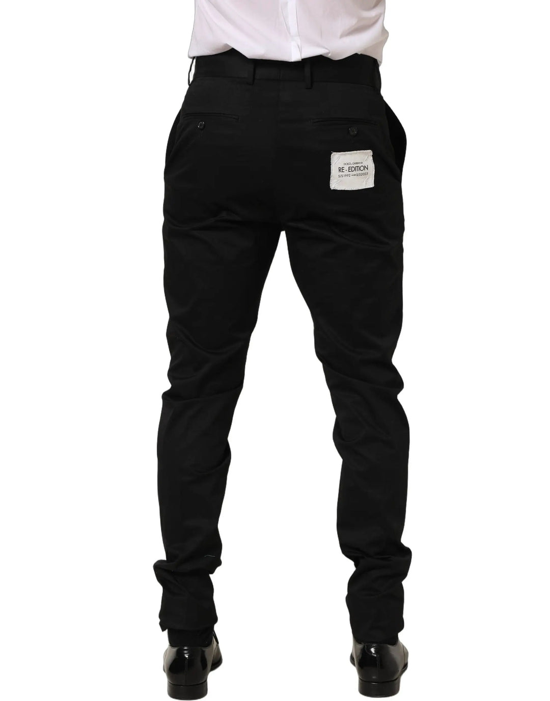 Dolce &amp; Gabbana Sample Sale | Dolce &amp; Gabbana Black Cotton Tapered Leg Dress Trouser Pants - | Designer outlet