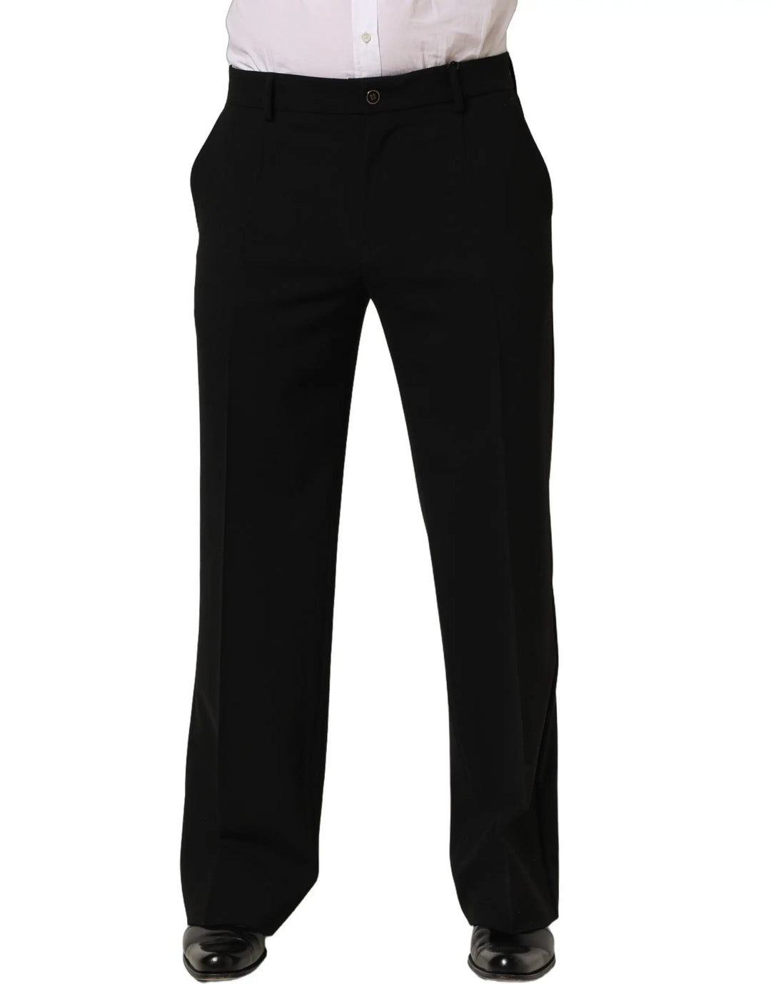 Dolce & Gabbana Sample Sale | Dolce & Gabbana Black Wool Straight Men Dress Trouser Pants - | Designer outlet
