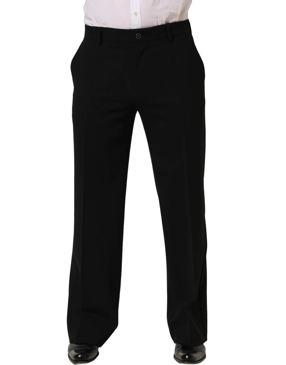 Dolce & Gabbana Sample Sale | Dolce & Gabbana Black Wool Straight Men Dress Trouser Pants - | Designer outlet