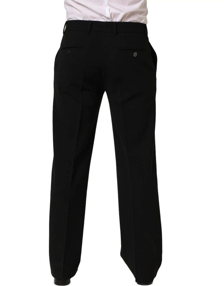 Dolce &amp; Gabbana Sample Sale | Dolce &amp; Gabbana Black Wool Straight Men Dress Trouser Pants - | Designer outlet
