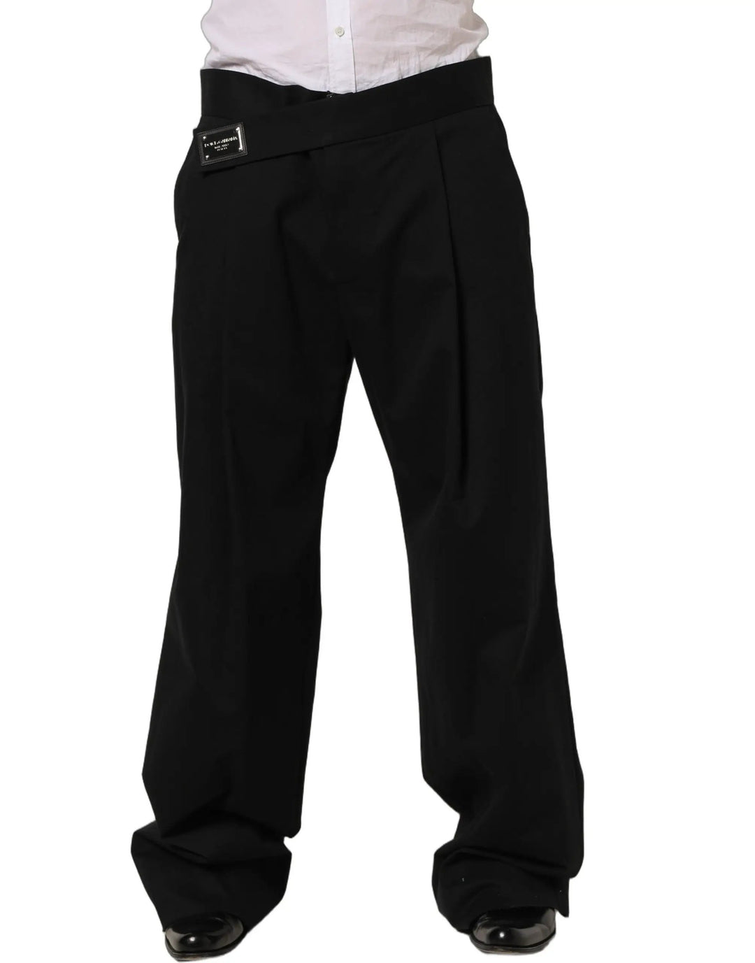 Dolce & Gabbana Sample Sale | Dolce & Gabbana Black Cotton Straight Leg DressTrouser Pants - | Designer outlet