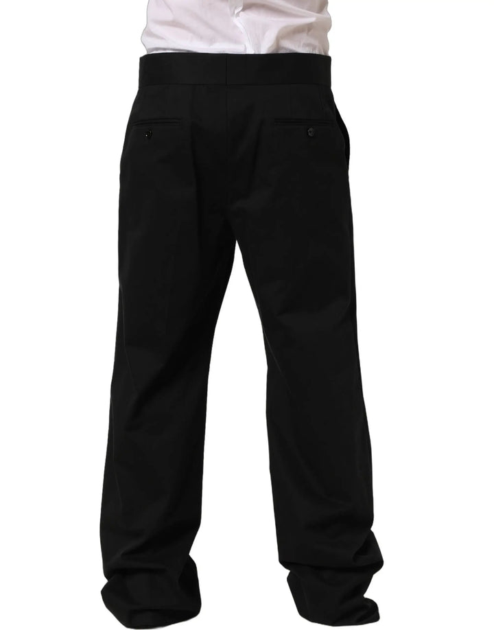 Dolce &amp; Gabbana Sample Sale | Dolce &amp; Gabbana Black Cotton Straight Leg DressTrouser Pants - | Designer outlet