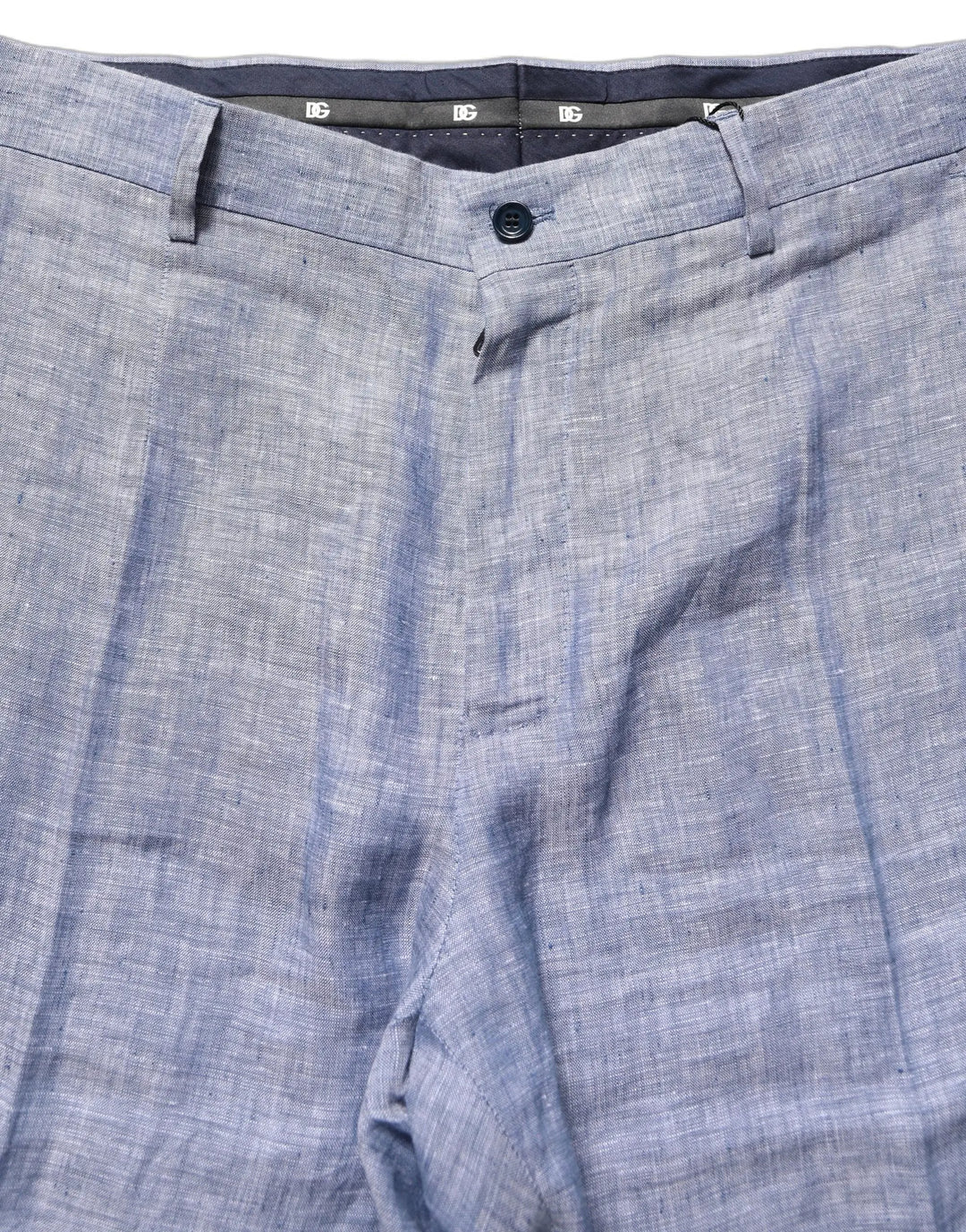 Dolce &amp; Gabbana Sample Sale | Dolce &amp; Gabbana Light Blue Linen Straight Dress Trouser Pants - | Designer outlet