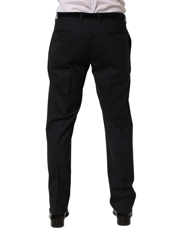 Dolce &amp; Gabbana Sample Sale | Dolce &amp; Gabbana Black Wool Tapered Leg Dress Trouser Pants - | Designer outlet