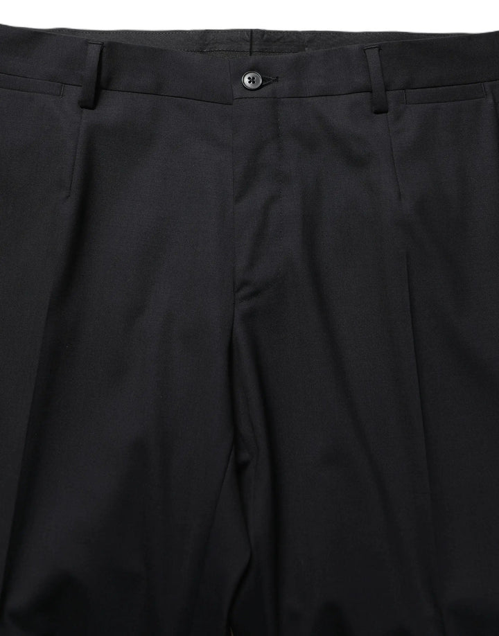 Dolce &amp; Gabbana Sample Sale | Dolce &amp; Gabbana Black Wool Tapered Leg Dress Trouser Pants - | Designer outlet