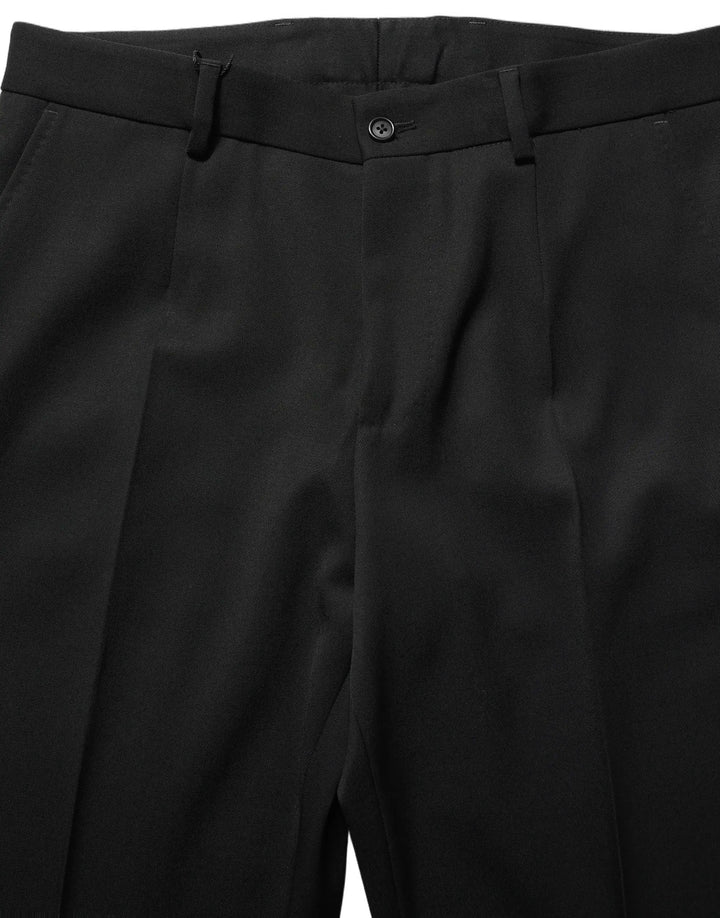 Dolce &amp; Gabbana Sample Sale | Dolce &amp; Gabbana Black Wool Tapered Men Dress Trouser Pants - | Designer outlet