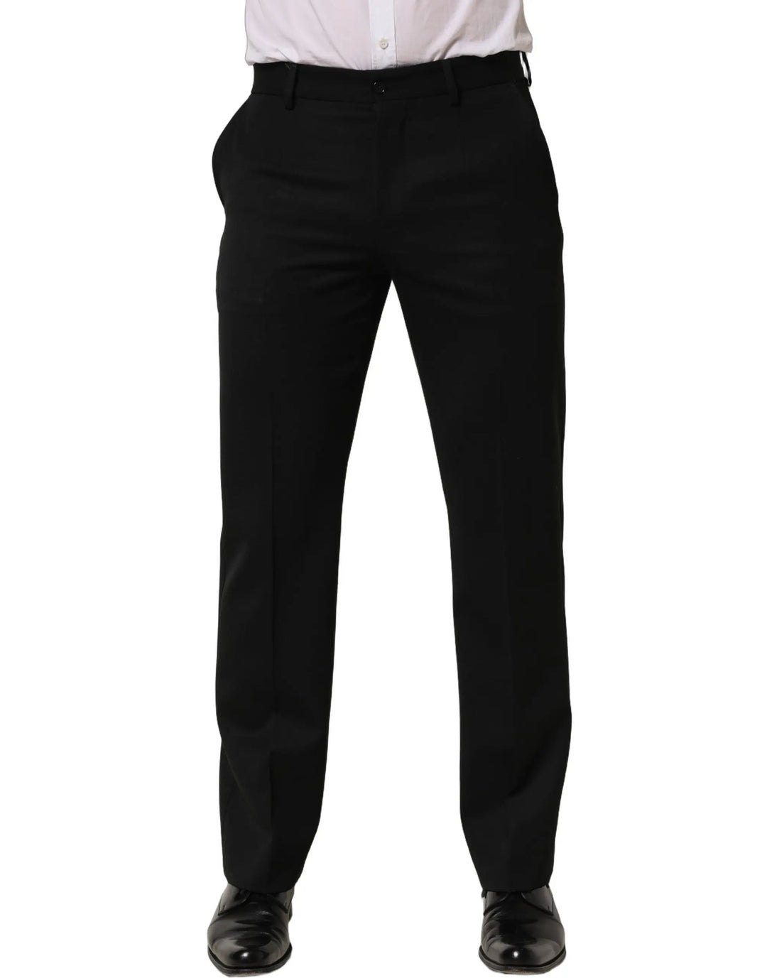 Dolce & Gabbana Sample Sale | Dolce & Gabbana Black Wool Tapered Men Dress Trouser Pants - | Designer outlet