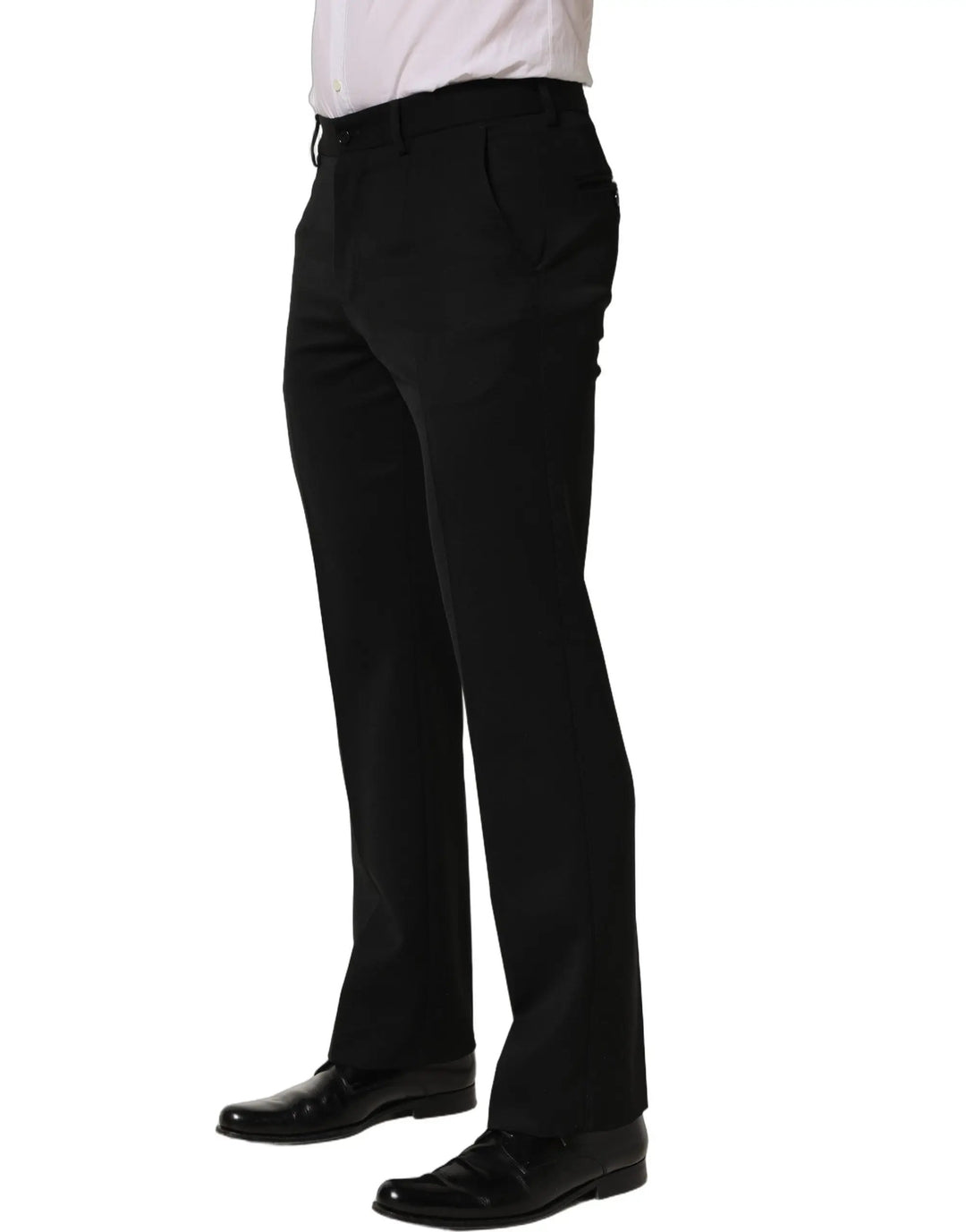Dolce &amp; Gabbana Sample Sale | Dolce &amp; Gabbana Black Wool Tapered Men Dress Trouser Pants - | Designer outlet